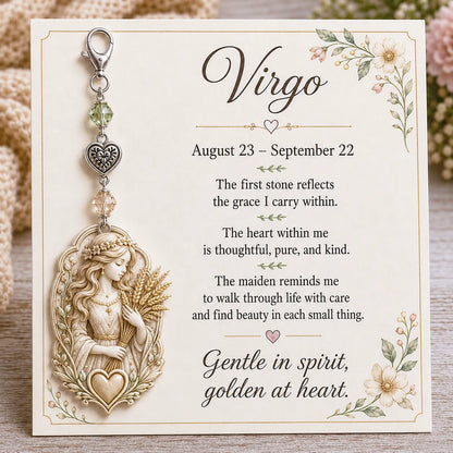 🌙12 Zodiac Birthstone Charm Keepsake Card Collection