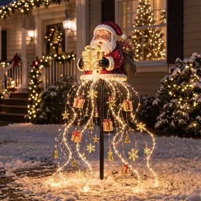 🎅✨ Santa’s Golden Gift Fountain Light 🎁🌟