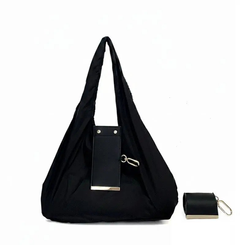 Black foldable keychain tote bag