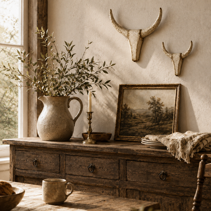 ✨Vintage Distressed Longhorn Wall Sculpture