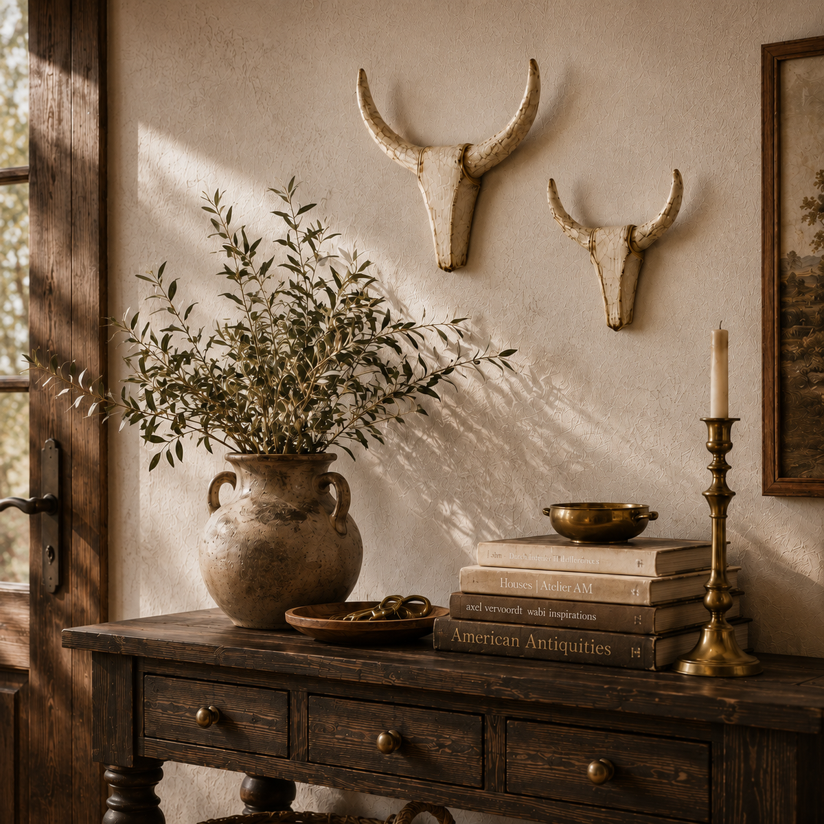 ✨Vintage Distressed Longhorn Wall Sculpture