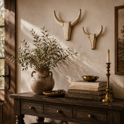 ✨Vintage Distressed Longhorn Wall Sculpture