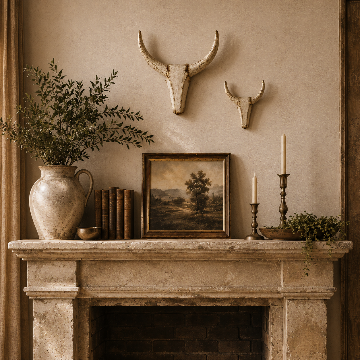 ✨Vintage Distressed Longhorn Wall Sculpture