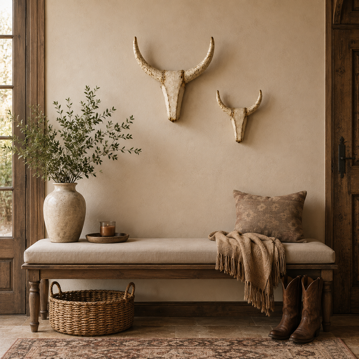 ✨Vintage Distressed Longhorn Wall Sculpture