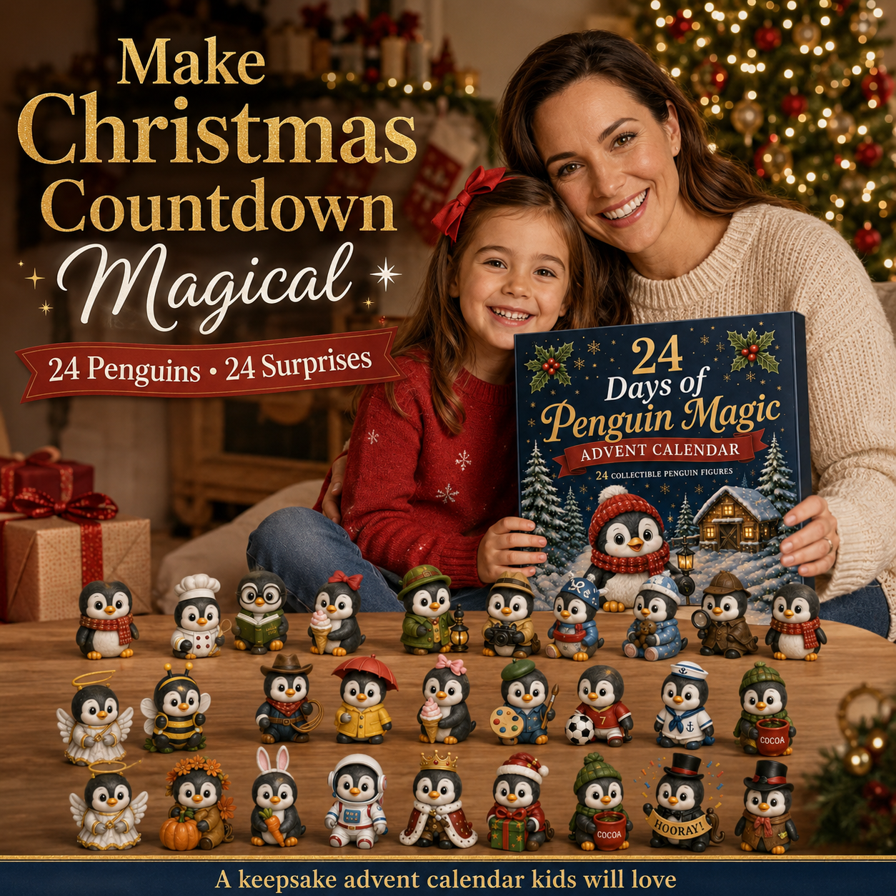🐧 24 Days of Penguin Magic Advent Calendar – 24 Collectible Christmas Penguin Surprises