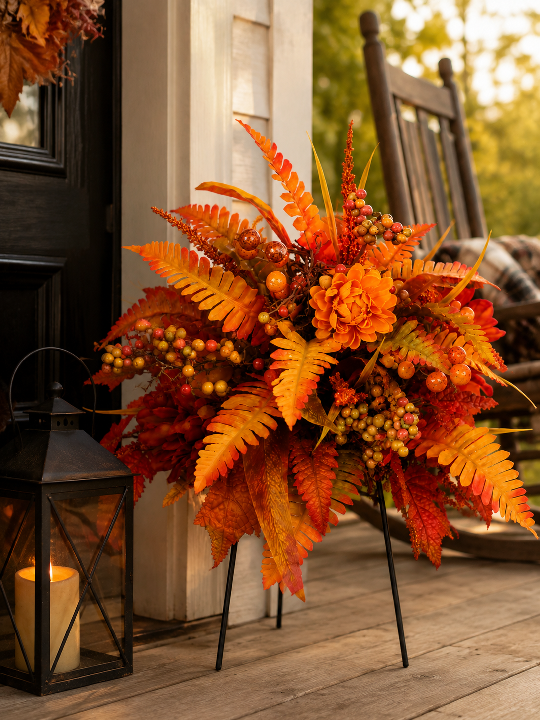 🍂 Instant Fall Porch Floral Stake Arrangement