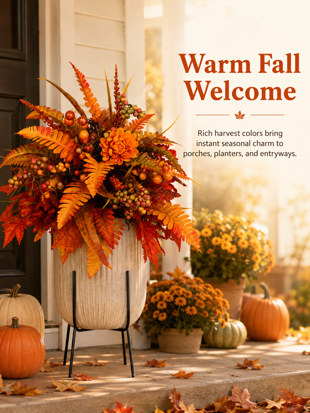 🍂 Instant Fall Porch Floral Stake Arrangement