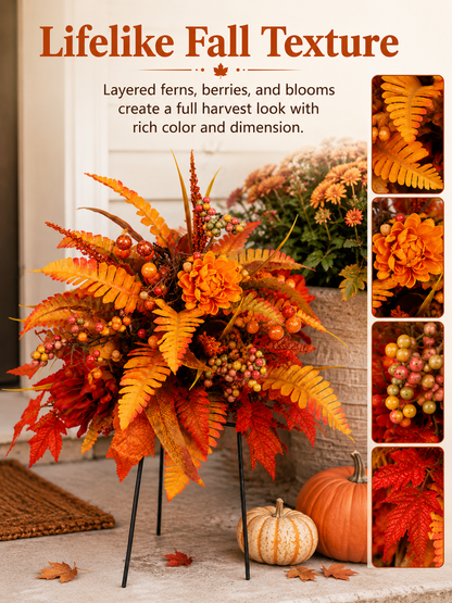 🍂 Instant Fall Porch Floral Stake Arrangement