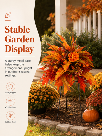🍂 Instant Fall Porch Floral Stake Arrangement
