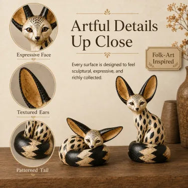 Vintage Fennec Fox Sculpture