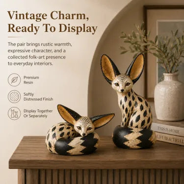 Vintage Fennec Fox Sculpture
