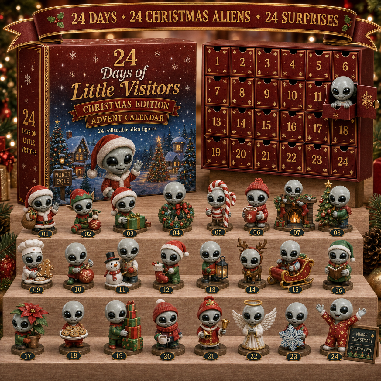⏰Limited Stock 50% OFF -👽✨ 2026 Little Visitors Advent Calendar – 24 Days of Alien Surprises