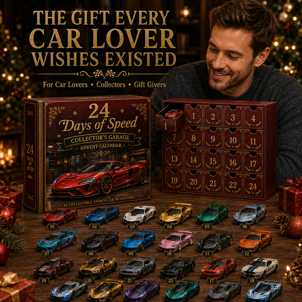 ⏰Limited Stock 50% OFF -🏎️🎄 2026 24 Days of Speed™ – Collector’s Garage Advent Calendar | 24 Unique Sports Cars