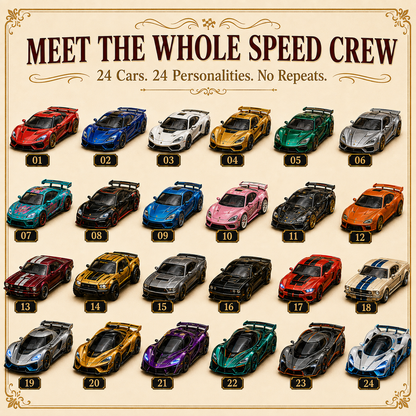 ⏰Limited Stock 50% OFF -🏎️🎄 2026 24 Days of Speed™ – Collector’s Garage Advent Calendar | 24 Unique Sports Cars