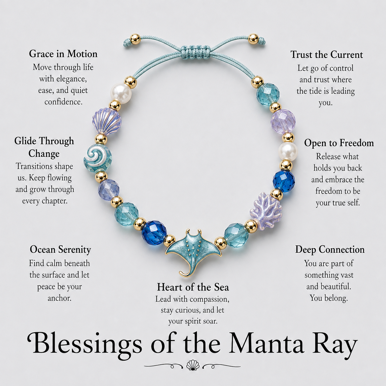 🌊 Blessings of the Sea Ocean Guardian Bracelet Collection – 7 Meaningful Marine Charms