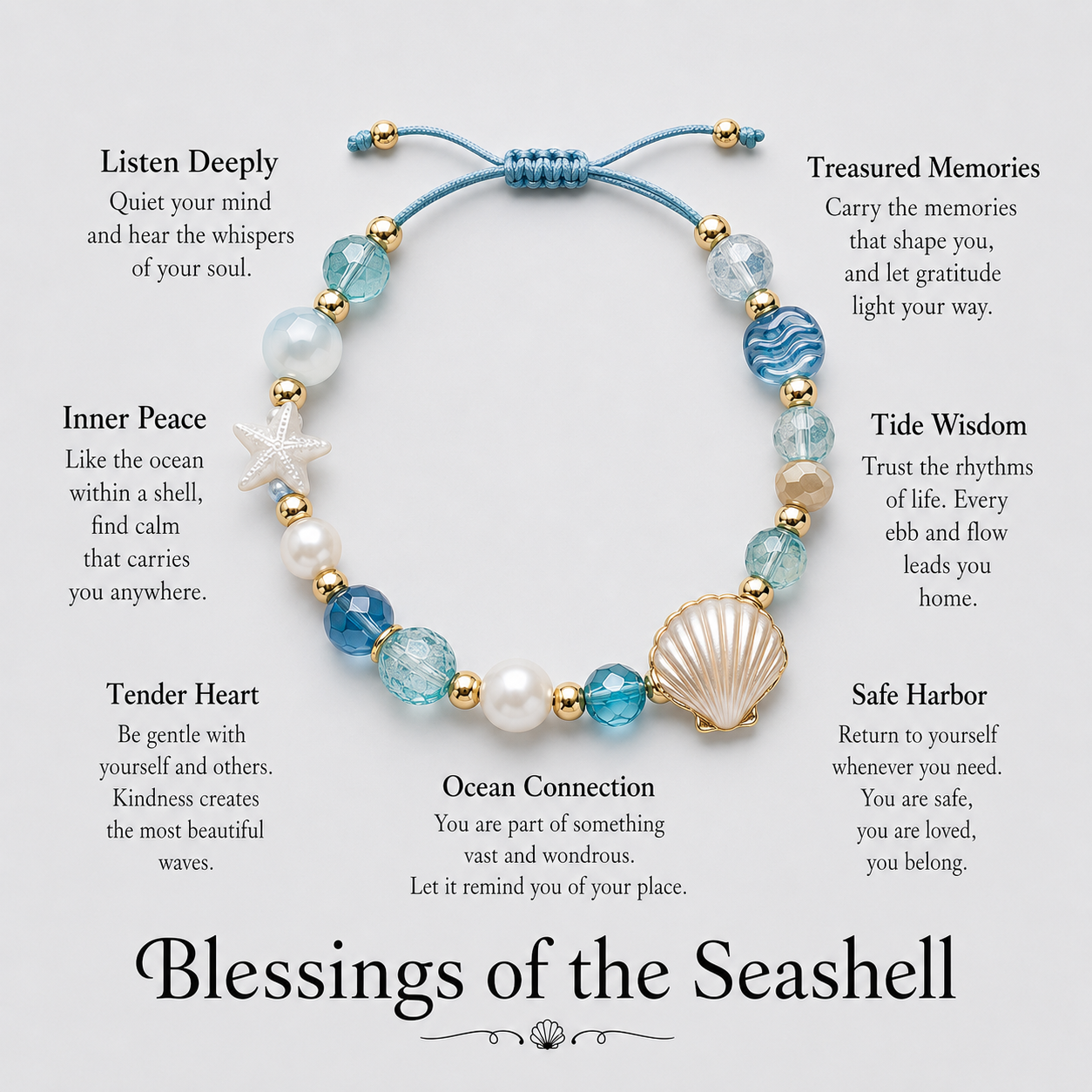 🌊 Blessings of the Sea Ocean Guardian Bracelet Collection – 7 Meaningful Marine Charms