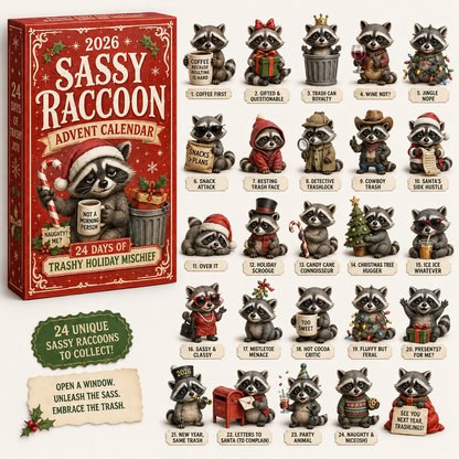 🦝🎄 2026 Sassy Raccoon Advent Calendar – 24 Days of Sarcasm & Mischief 🎁