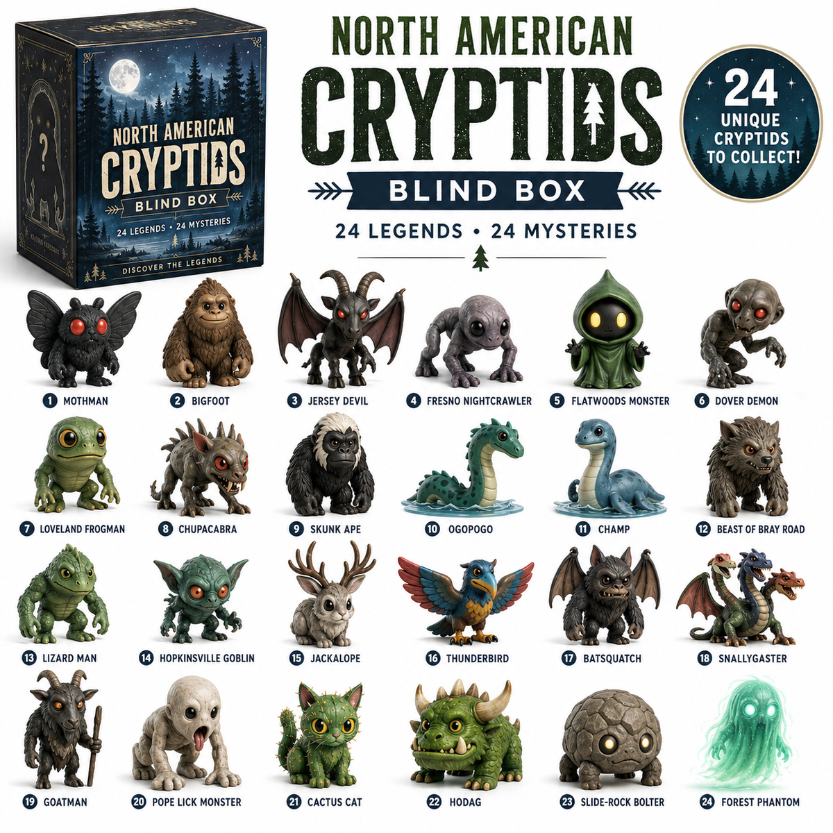 North American Cryptids 24 Legends collection