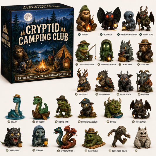 🌲 Cryptid Camping Club Blind Box – 24 Cryptids, 24 Camping Adventures 👣