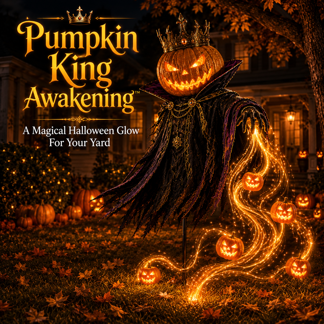 💀HALLOWEEN SPECIAL • 49% OFF🎃Pumpkin King Awakening™ – Flowing LED Halloween Yard Ligh