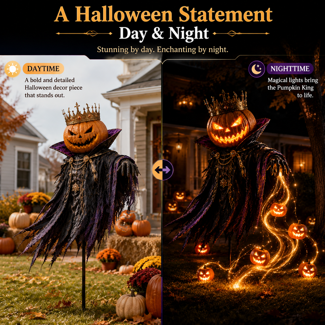 💀HALLOWEEN SPECIAL • 49% OFF🎃Pumpkin King Awakening™ – Flowing LED Halloween Yard Ligh