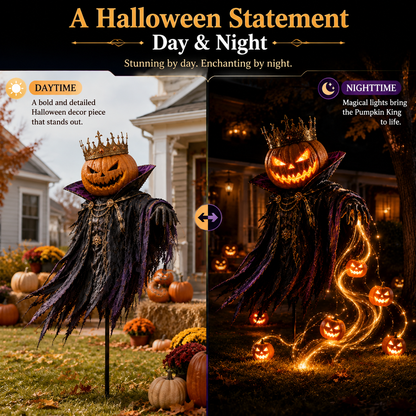 💀HALLOWEEN SPECIAL • 49% OFF🎃Pumpkin King Awakening™ – Flowing LED Halloween Yard Ligh