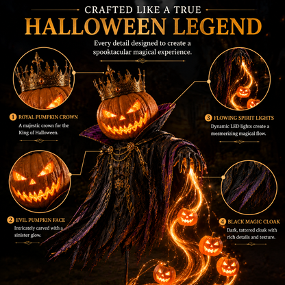 💀HALLOWEEN SPECIAL • 49% OFF🎃Pumpkin King Awakening™ – Flowing LED Halloween Yard Ligh