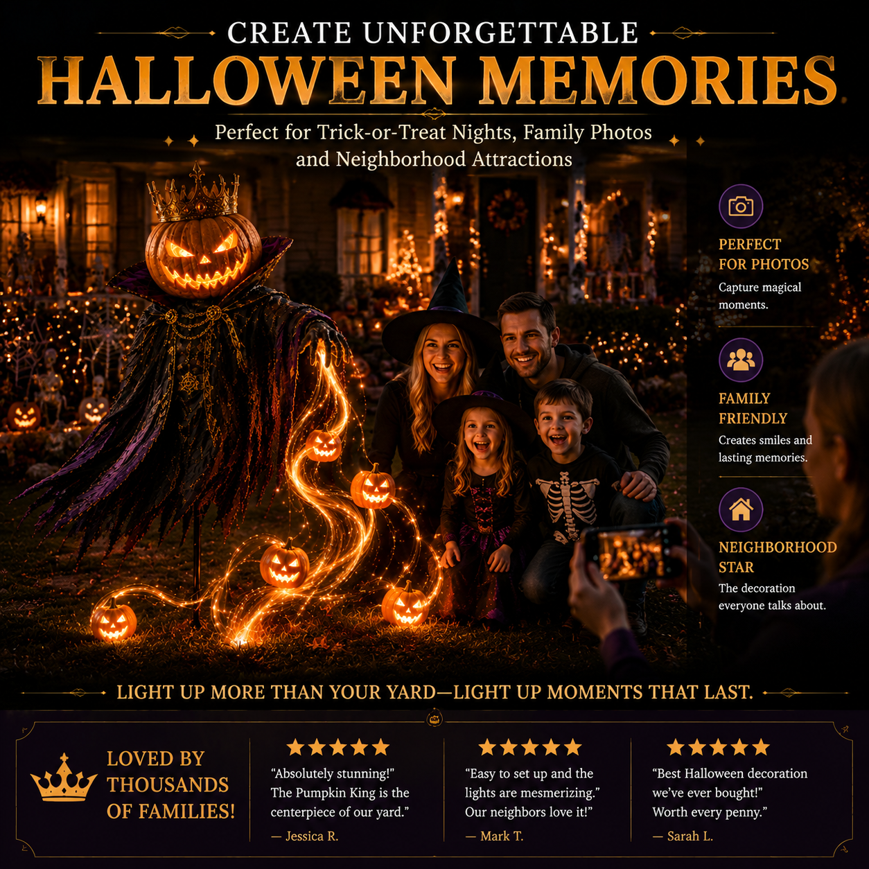 💀HALLOWEEN SPECIAL • 49% OFF🎃Pumpkin King Awakening™ – Flowing LED Halloween Yard Ligh