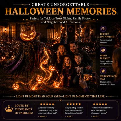 💀HALLOWEEN SPECIAL • 49% OFF🎃Pumpkin King Awakening™ – Flowing LED Halloween Yard Ligh