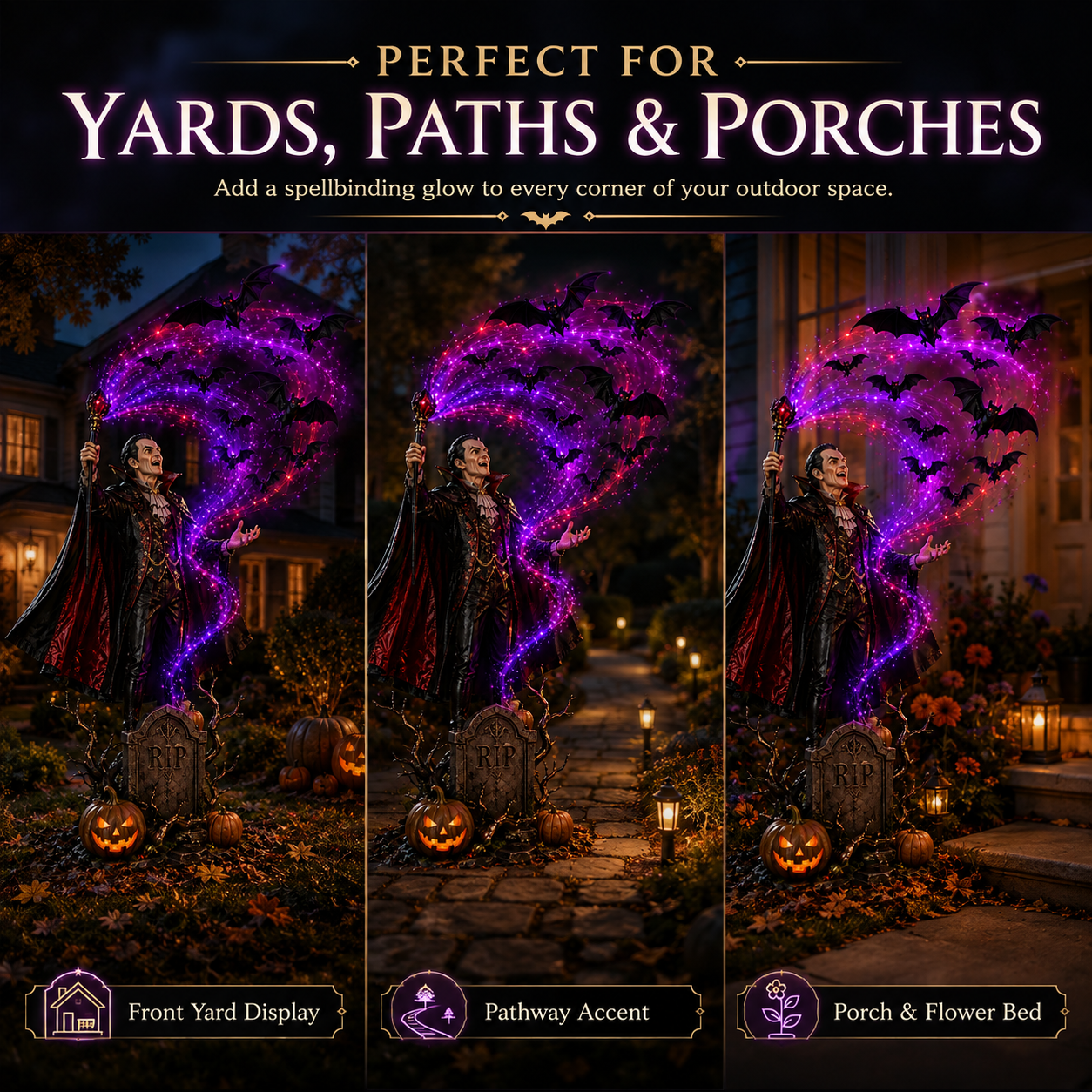 Halloween vampire decoration for yards paths and porches