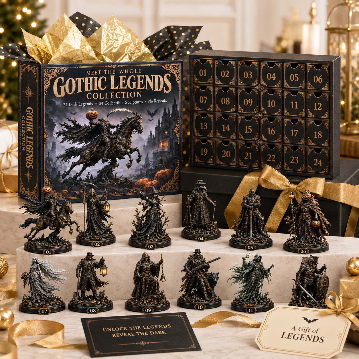Gothic Legends Advent Calendar Christmas gift scene