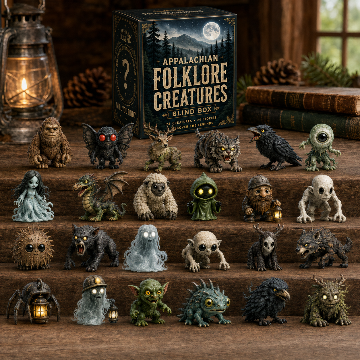 🌲👁️ Appalachian Folklore Creatures Collector Box – 24 Legends, 24 Creatures, 24 Stories