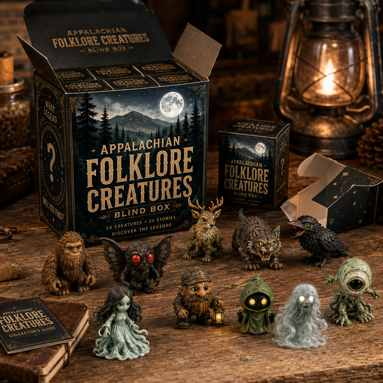 Appalachian Folklore Creatures collector box opened