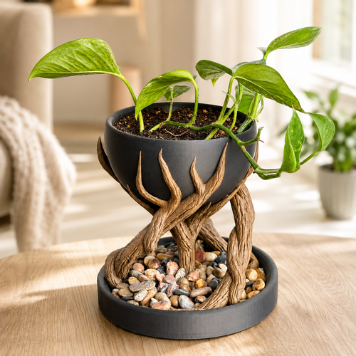 🌿🪴 Tree Root Planter – Sculptural Tabletop Plant Holder with Nature-Inspired Design