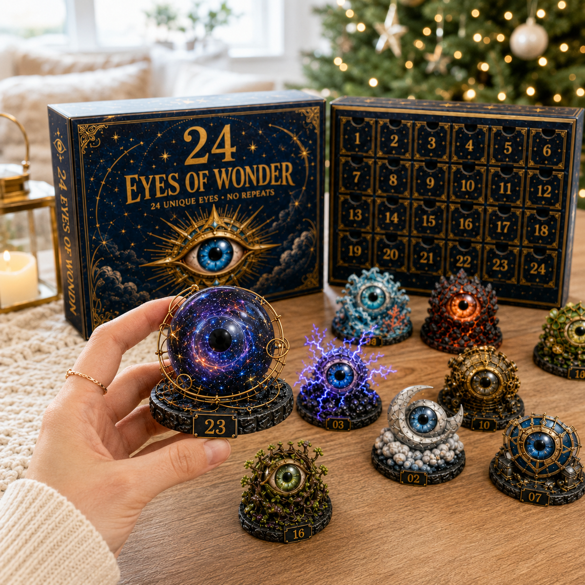 Hand holding one Eyes of Wonder collectible