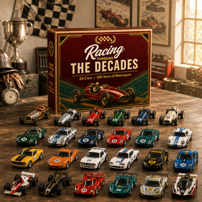 🏁 2026 Racing Through the Decades Advent Calendar – 24 Legendary Race Cars, 100 Years of Motorsport