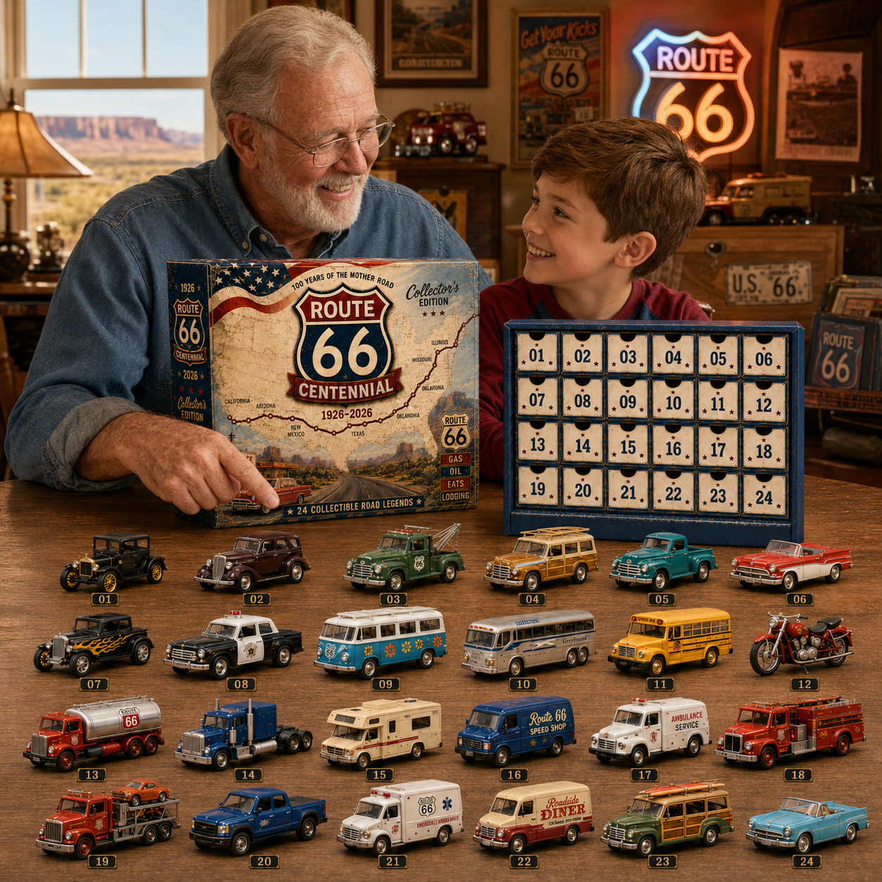 🏁 Route 66 Centennial Collector’s Edition | 24 American Road Legends · 1926–2026