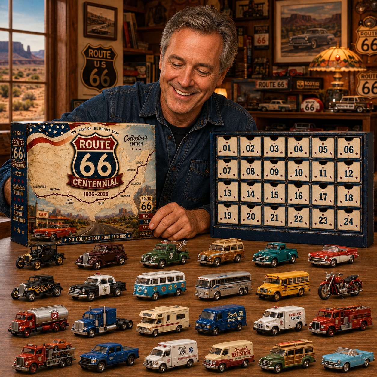 🏁 Route 66 Centennial Collector’s Edition | 24 American Road Legends · 1926–2026