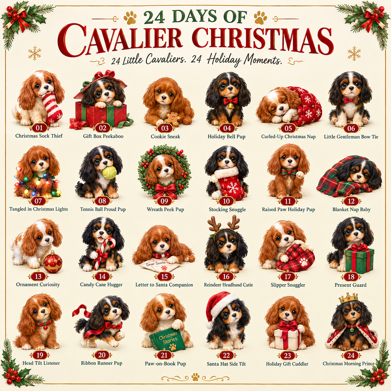 🐶 24 Days of Cavalier Christmas Advent Calendar 2026 – 24 Collectible Cavalier Surprises