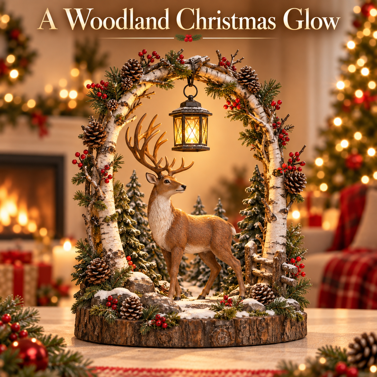 Woodland Reindeer Lantern Christmas gift