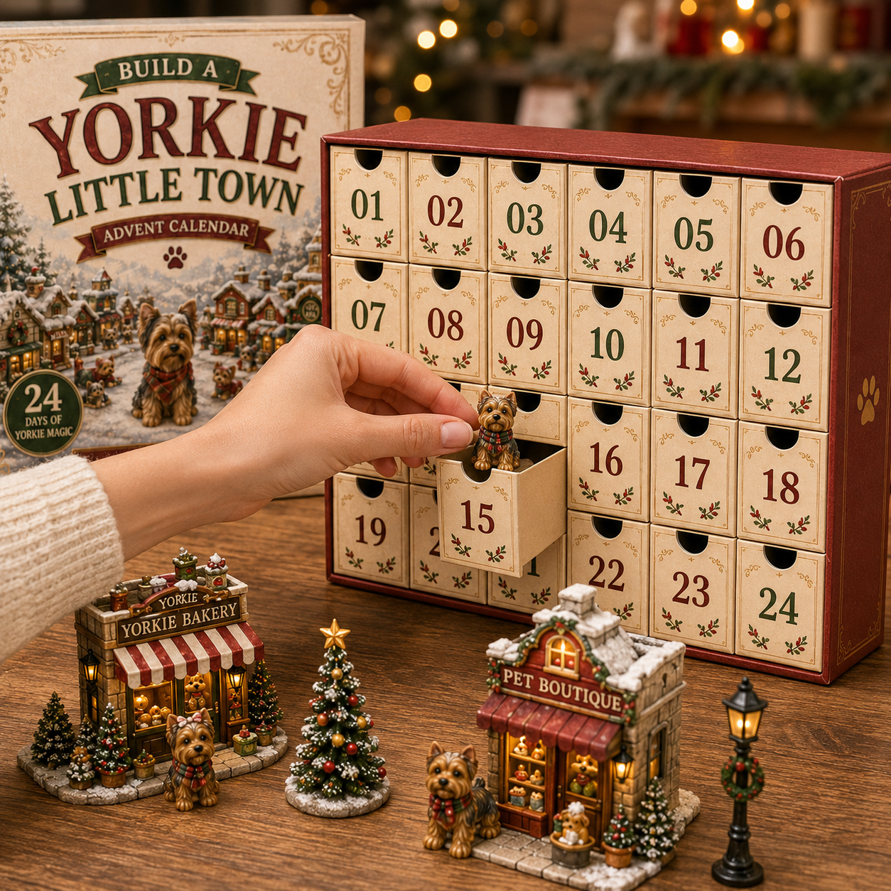 🎄 Build a Yorkie Little Town Advent Calendar – 24 Days to Create Your Own Mini Yorkshire Terrier Village