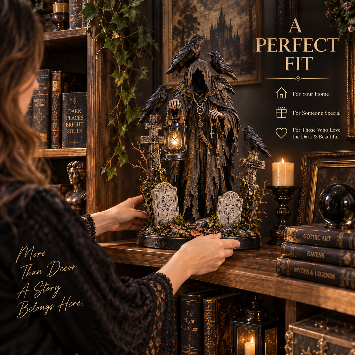 Keeper of the Last Light styled on a shelf