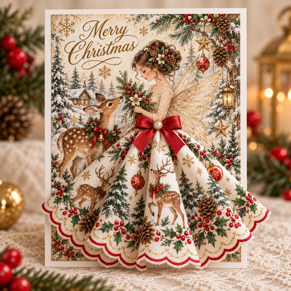 🔥😍3D Christmas Angel Card – Festive Holiday Greeting