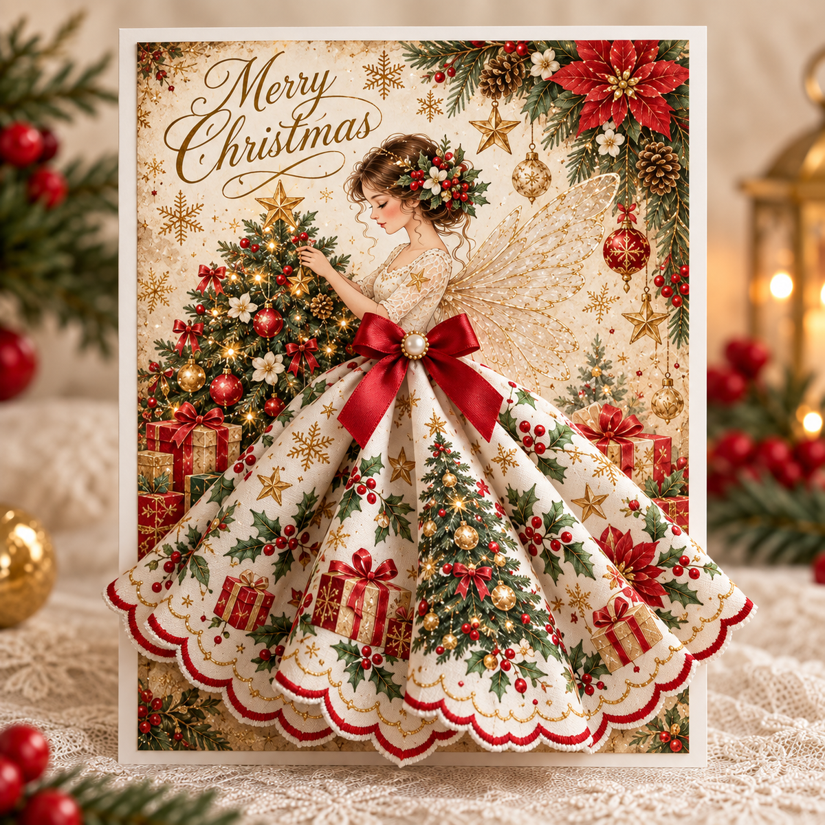 🔥😍3D Christmas Angel Card – Festive Holiday Greeting