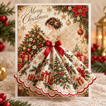 🔥😍3D Christmas Angel Card – Festive Holiday Greeting