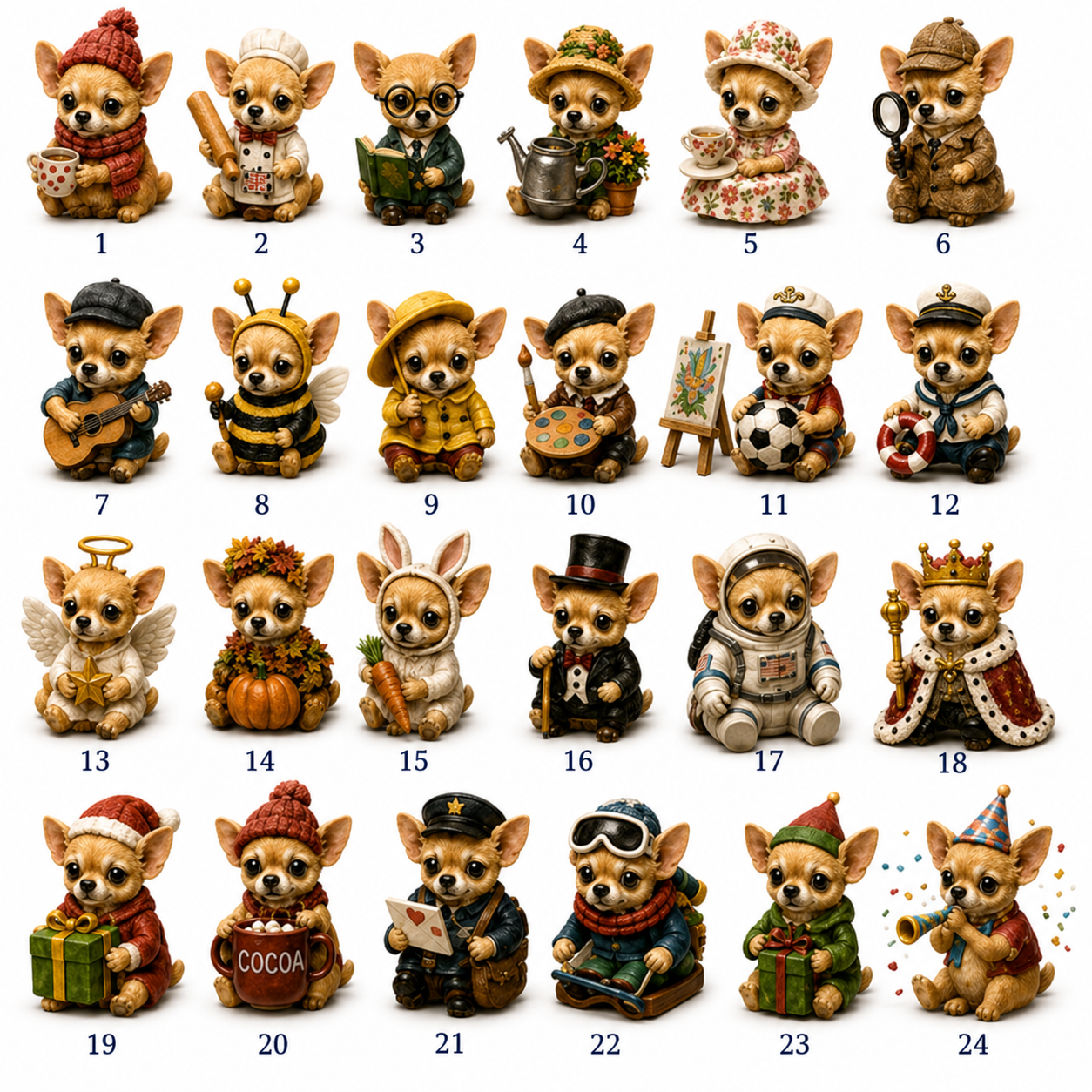 Chihuahua Jobs Advent Calendar 2026 – 24 Days of Unique Chihuahua Miniature Collectibles