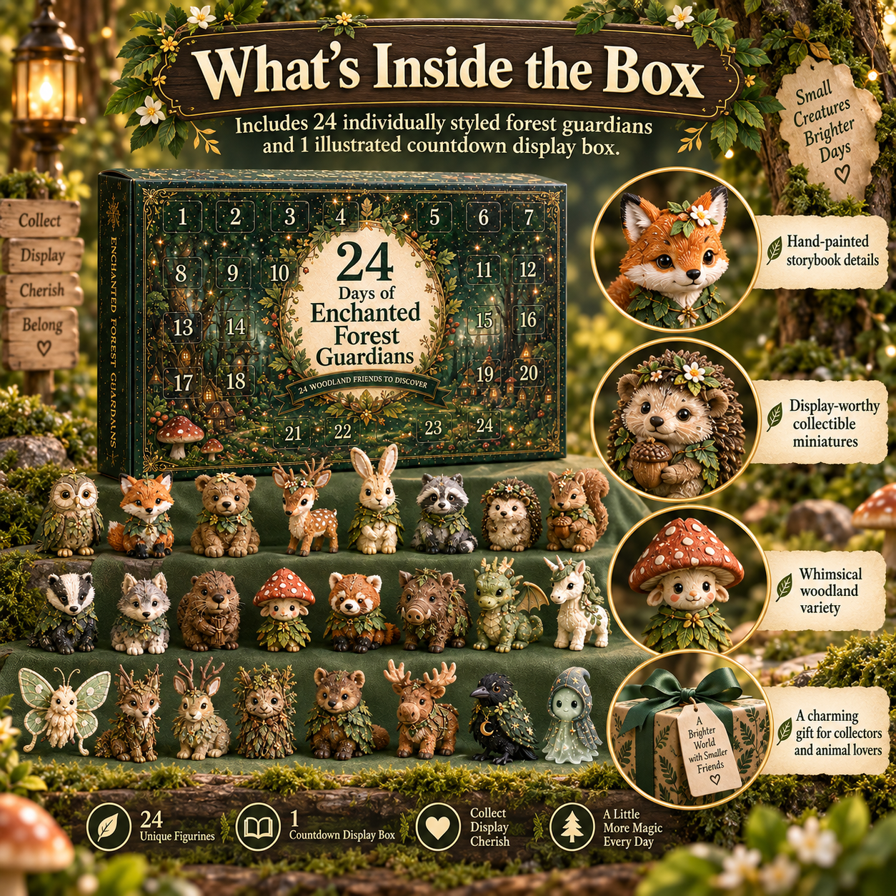 ✨ 2026 24-Day Enchanted Forest Advent Calendar – 24 Magical Collectible Figurines 🎁