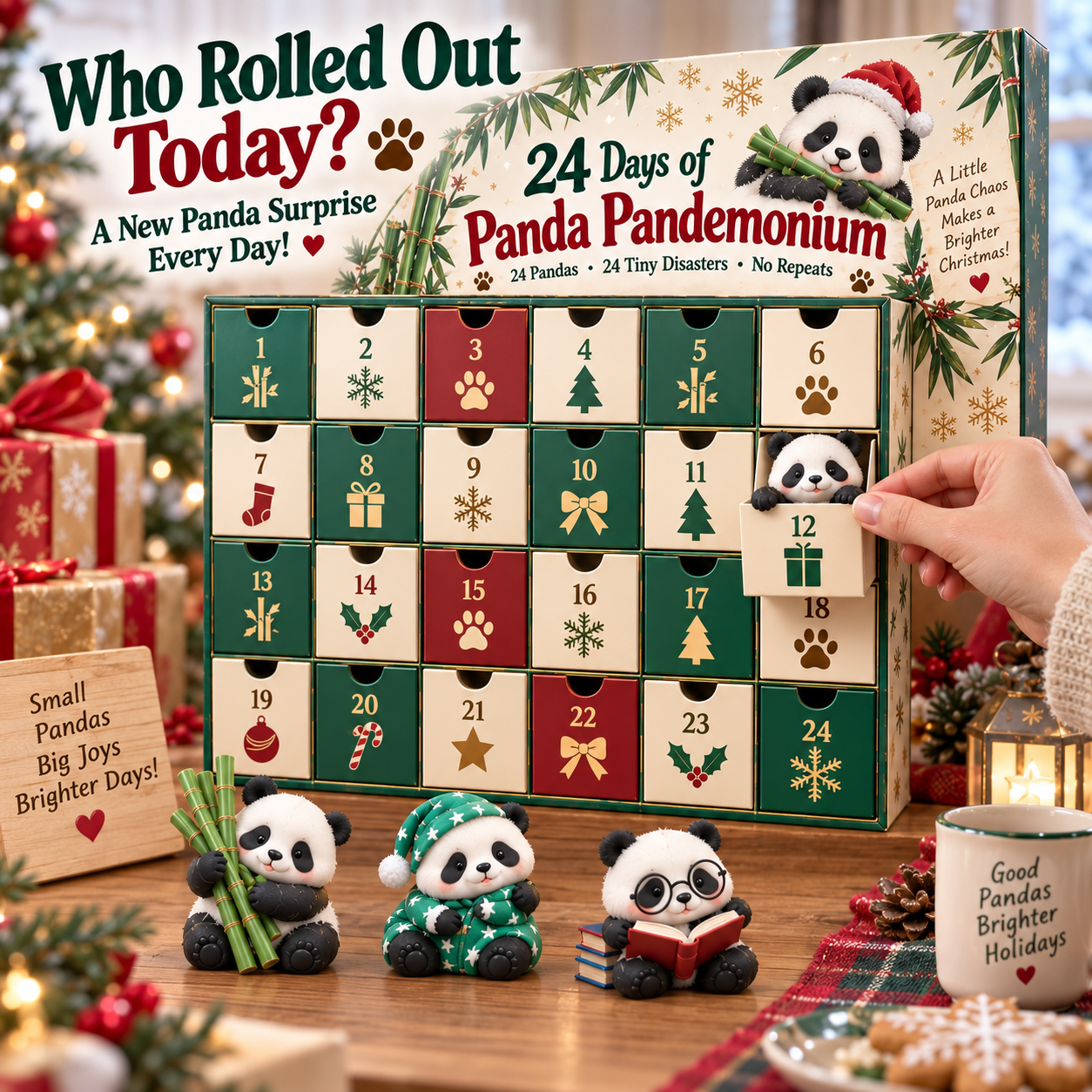 ⏰Limited Stock 50% OFF 🐼 24 Days of Panda Pandemonium™ | 24 Unique Holiday Panda Collectibles