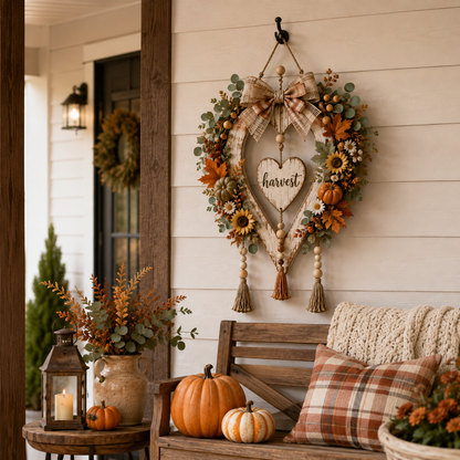 🍂🤎Harvest Heart Farmhouse Wall Decor
