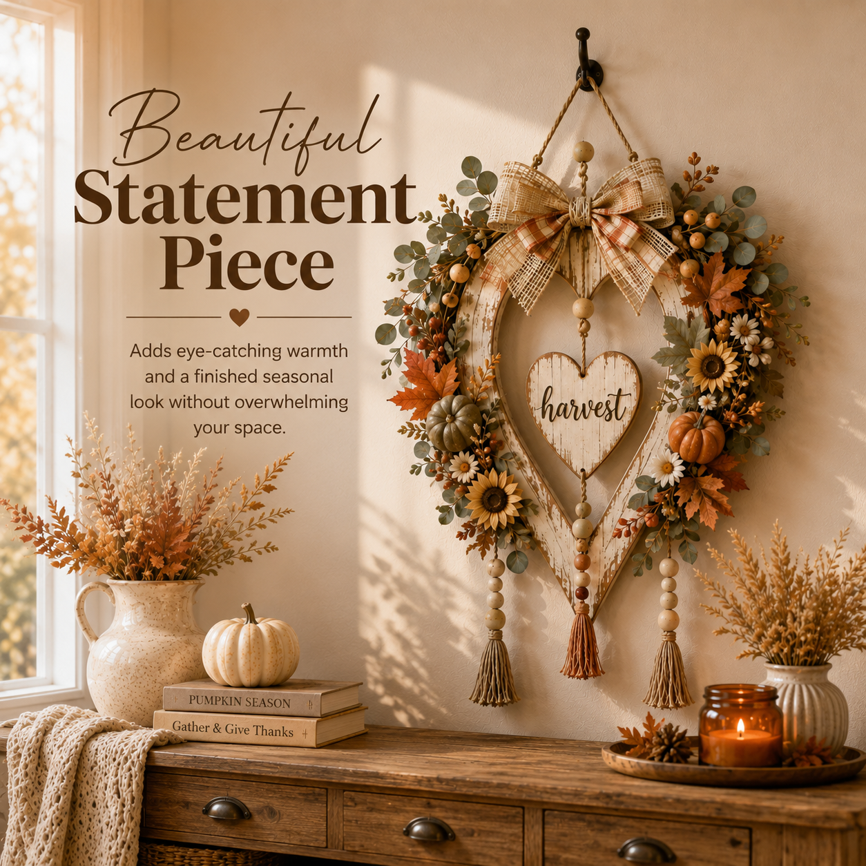 Harvest Heart used as a statement wall decoration